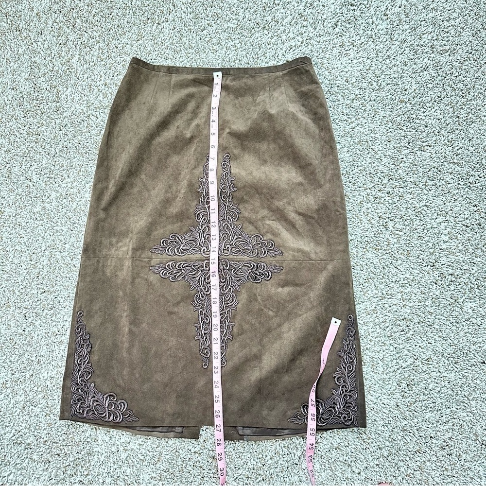 Tracy Reece Brown suede skirt size 6 - Picture 8 of 8